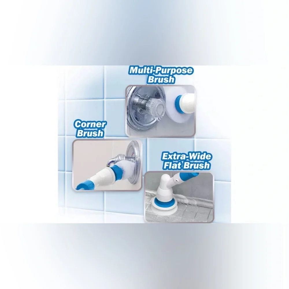Hurricane Spin Scrubber Rechargeable Cordless Spin Brush with 3 Spin Brushes